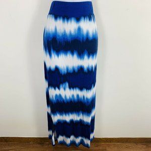 Ana Skirt L Blue White Tie Dye Maxi Long LG66